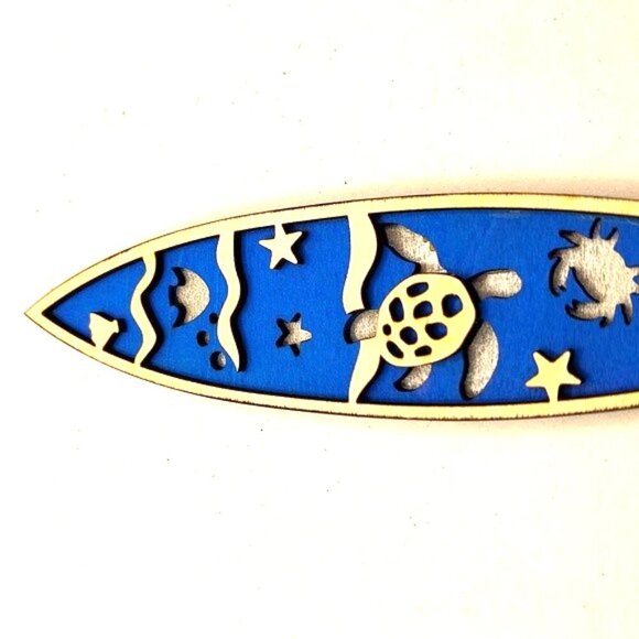 3D Laser cut multi-layered Surfboard magnet - Picture 3 of 3